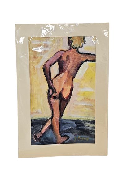 FAGARD
Back nude
Oil on paper 
Signed lower...