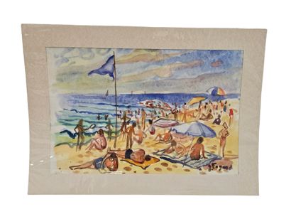 FAGARD
Vue de plage animée
Aquarelle sur...