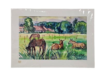 FAGARD
Chevaux au pré
Aquarelle sur papier...