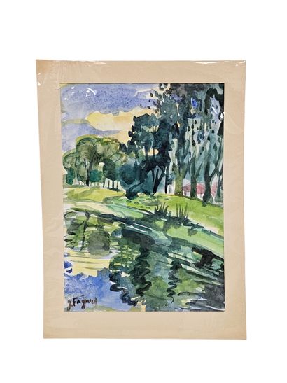 FAGARD
Bord de riviere
Aquarelle sur papier...