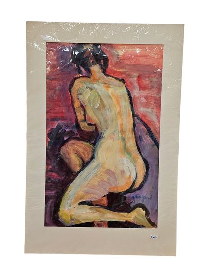 FAGARD
Nude crouching with back
Oil on paper...