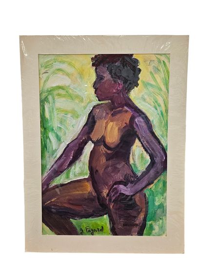 FAGARD
Black is'nt black
Oil on paper 
Signed...