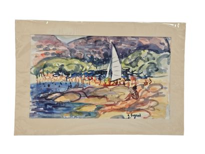 FAGARD
Vue de plage animée
Aquarelle sur...