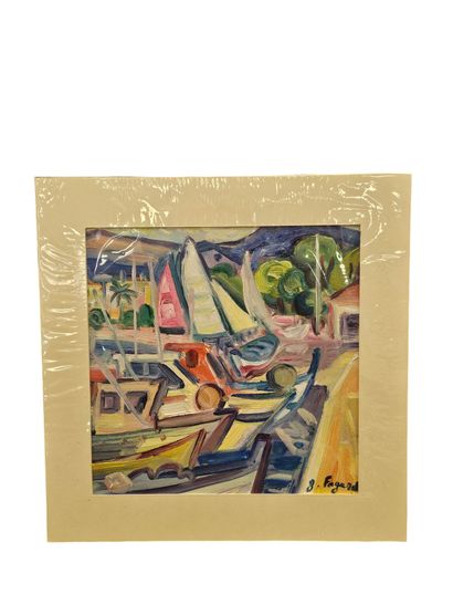 FAGARD
Small port
Oil on paper
Signed lower...