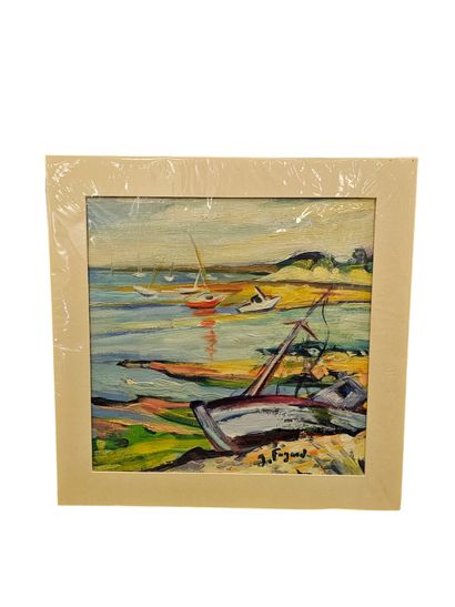 FAGARD
Maritime view
Oil on paper 
Signed...