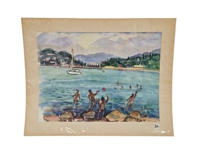 FAGARD
Jeu de plage 
Aquarelle sur papier...