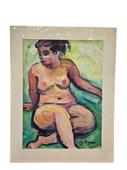 FAGARD
Seated nude woman
Oil on cardboard...