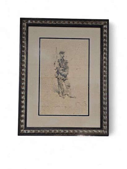ALFRED DE NEUVILLE D apres 
Ensemble de trois...