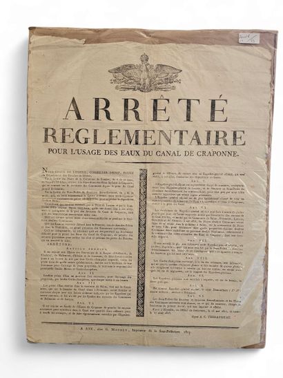 Ensemble de dix decrets,arretés,jugements...