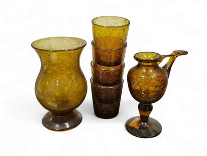 BIOT XXème siècle 
Lampe à huile en verre...