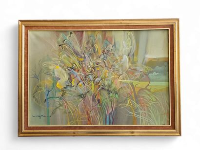 XXI century WORK 
Set of six framed oils...