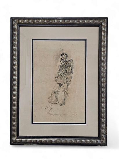 ALFRED DE NEUVILLE D apres 
Ensemble de trois...