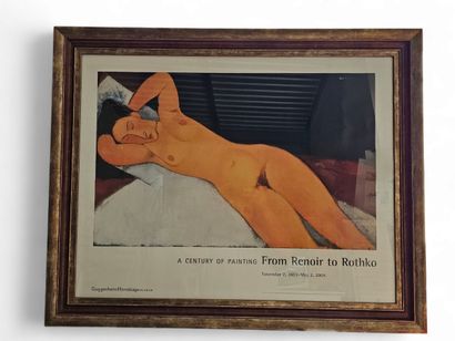 THREE FRAMED POSTERS 
including modigliani,...