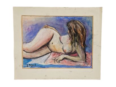 FAGARD
Nude on the red sheet 
Pastel on paper...