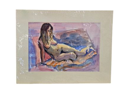 FAGARD
Nude lying on the bed
Watercolor on...