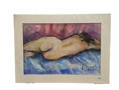 FAGARD 
Reclining nude
Pastel on paper 
Signed...