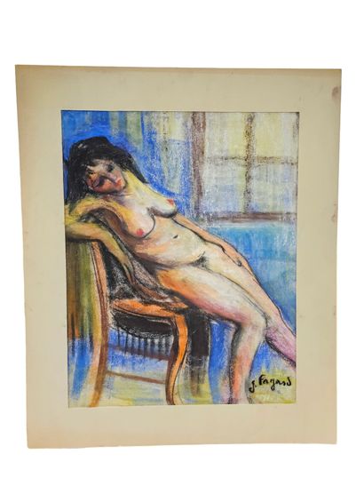 FAGARD
Nude slumped on a chair
Pastel on...
