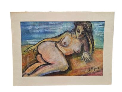 FAGARD
Reclining Nude
Pastel on paper 
Signed...