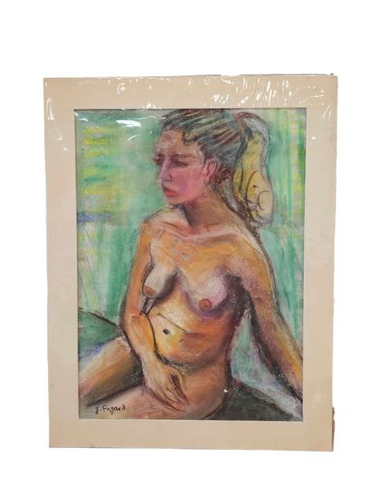 FAGARD
Seated pose
Pastel on paper 
Signed...
