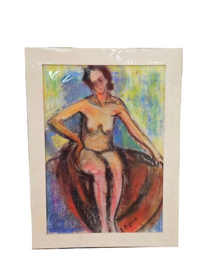 FAGARD
Nude with red sheet
Pastel on paper
Signed...