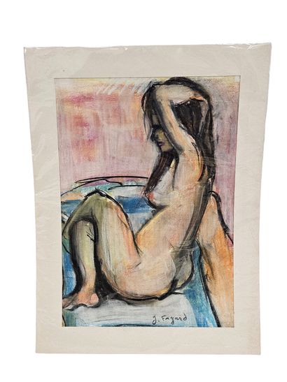 FAGARD
Nude sitting with back
Pastel on paper...