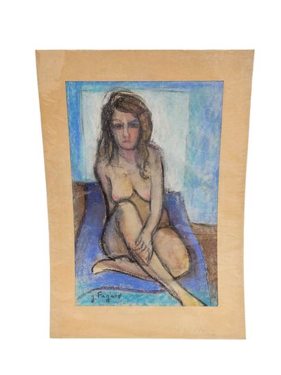 FAGARD
Nude on a blue background
Pastel on...