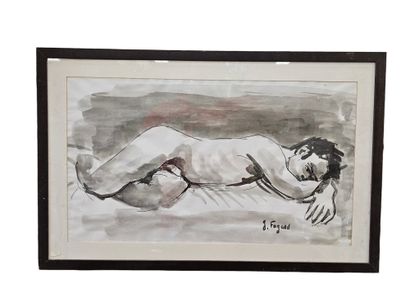 FAGARD
Louis, reclining pose
Ink on paper,...