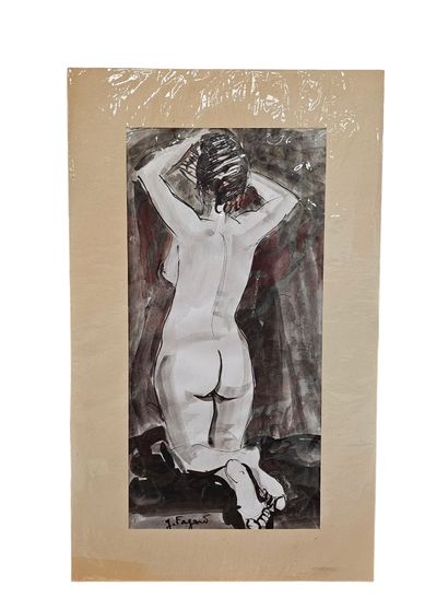 FAGARD
Agenouillée de dos
Ink on paper
Signed...