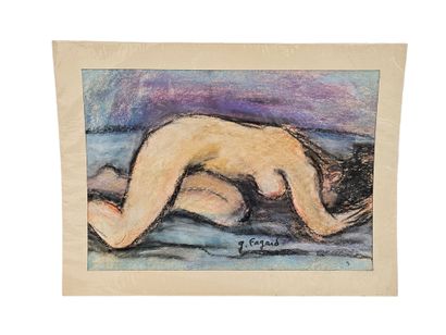 FAGARD
Recumbent Nude
Pastel on paper 
Signed...