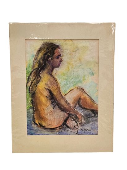 FAGARD
Profile pose
Pastel on paper 
Signed...