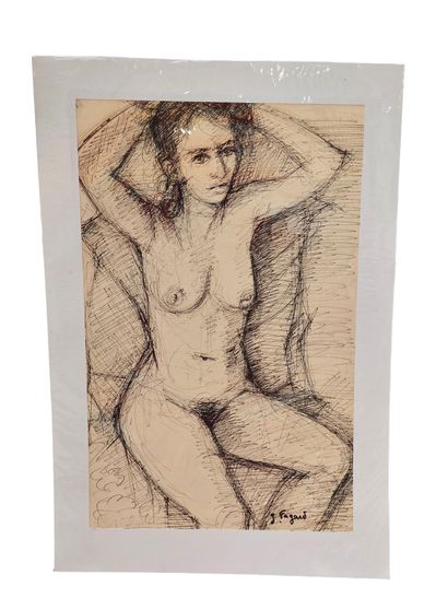 FAGARD
Nude in an armchair
Pen drawing on...