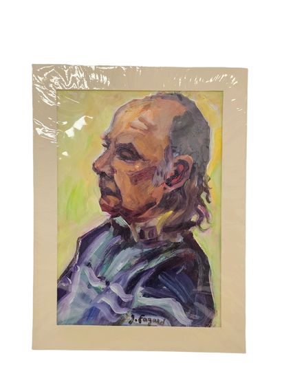 FAGARD
Self-portrait
Oil on paper 
Signed...