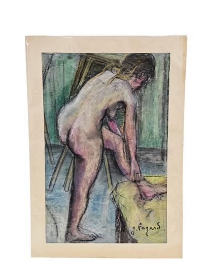 FAGARD
Ankle pain
Pastel on paper 
Signed...
