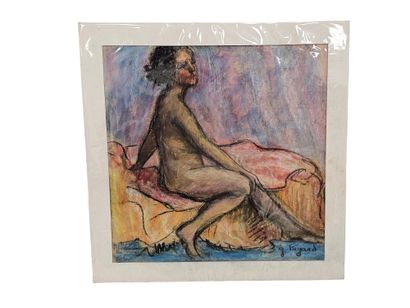 FAGARD
Nude young woman seated in profile
Pastel...