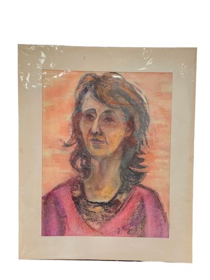 FAGARD
Portrait of a woman
Pastel on paper...