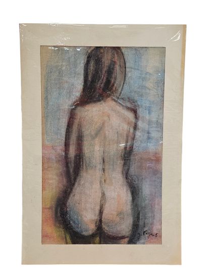 FAGARD
Back nude
Pastel on paper 
Signed...