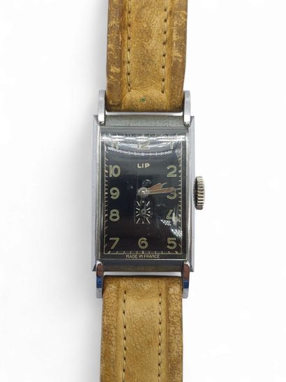 LIP
Wristwatch, rectangular silver-plated...