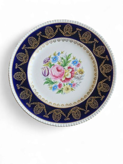 LIMOGES 20th century 
Two white and blue...