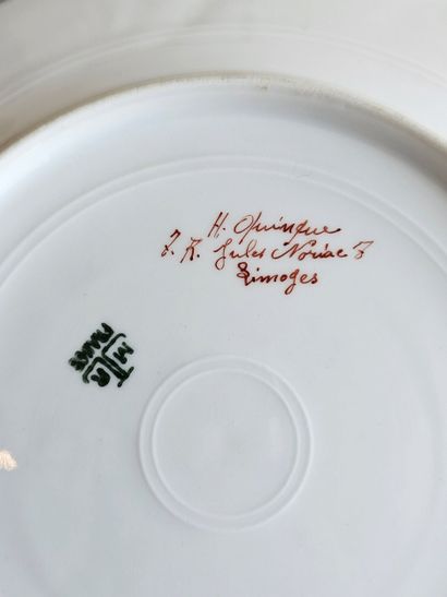 LIMOGES 20th century 
Two white and blue...