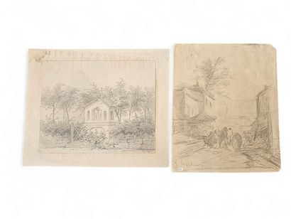 SIX AQUARELLES on paper and one on wood
Nine...