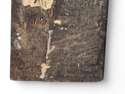 ICONE à la tempera sur bois ″Combat de saint...