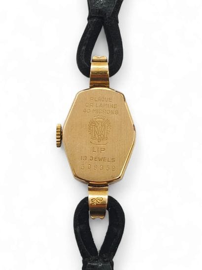 LIP
Ladies' wristwatch, gilt metal tonneau...