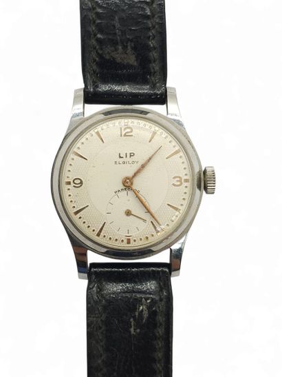 LIP Elgiloy
Wristwatch, round silver-plated...