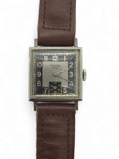 HUMA 500
Wristwatch, square steel case, black...