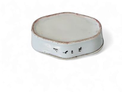 CHINA
Small white porcelain cricket box decorated...