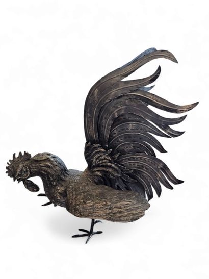 WORK XX ème siècle 
Pair of fighting cocks...