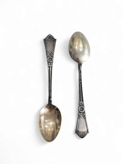 SET of eleven 800° silver spoons, formerly...