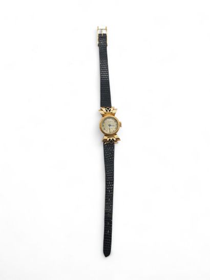 LONCHAMP
Wristwatch, round case in 750° yellow...