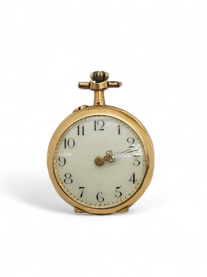 750° yellow gold collar-watch, cream dial...