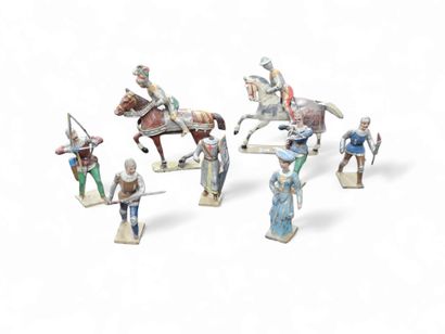CBG Mignot half round painted lead Set of...